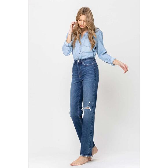 Flying Monkey Super High Rise Straight Leg Jeans - F4120 - Size 27 - Picture 10 of 13